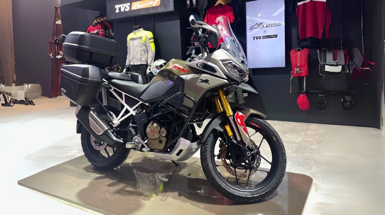 Tvs apache rtx 300 revealed at bharat mobility expo 2025